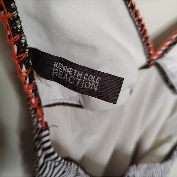 Kenneth Cole Reaction Tummy Control Zebra Print Halter Top Swim Suit Size Small - Picture 7 of 8